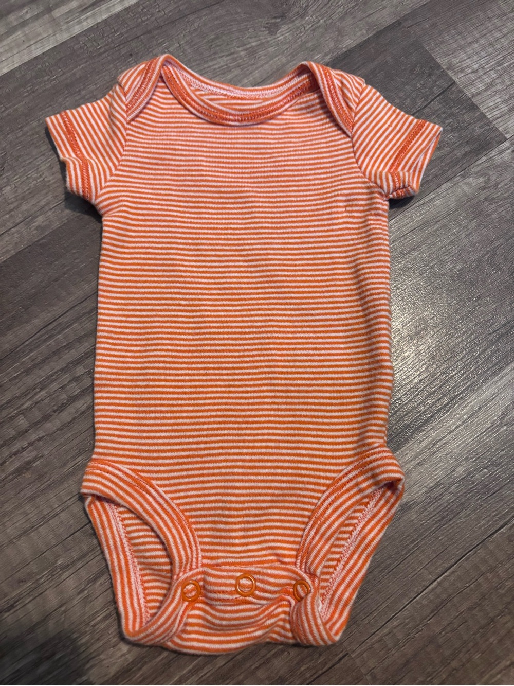 Carter's Orange and White Striped Short-Sleeve Bodysuit
